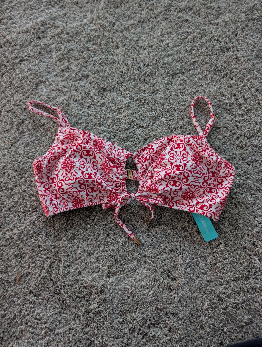 ​NWT Melissa Odabash Zambia Bikini Top Amalfi Red Size IT 48 US 12 Large